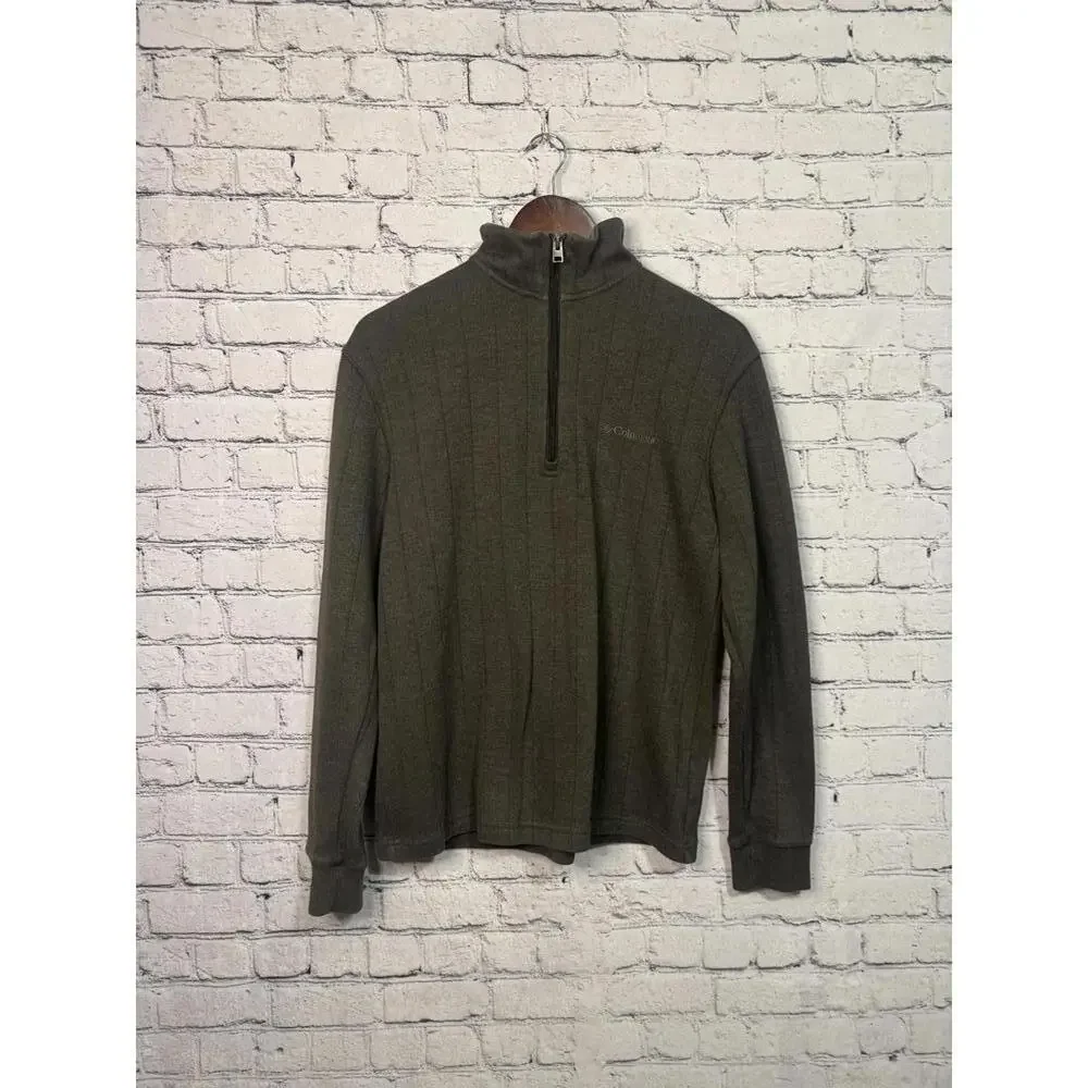 Columbia‎ Men's Small Olive Green Quarter Zip Sweatshirt